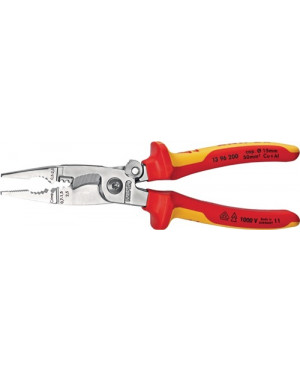 Elektroinstallationszange L.200mm VDE verchr.2K-Hülle m.Öffnungsf.KNIPEX