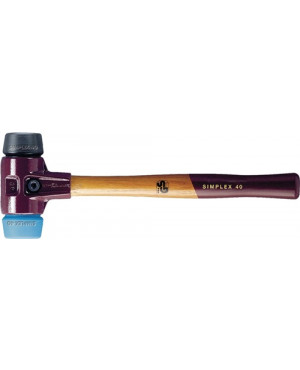 Schonhammer SIMPLEX L.350mm Kopf-D.50mm weich/mittelh.HO TPE-soft blau/Gu.schw.