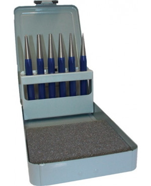 Durchtreibersatz 6tlg.1-2-3-4-5+Körner-D.4mm Metallkassette PROMAT