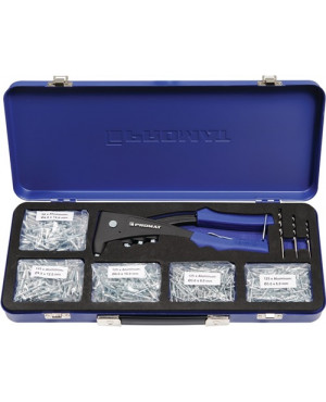 Blindnietsortiment 604tlg.4000813025 u.Blindniete Alu/Stahl i.Blechkoffer PROMAT