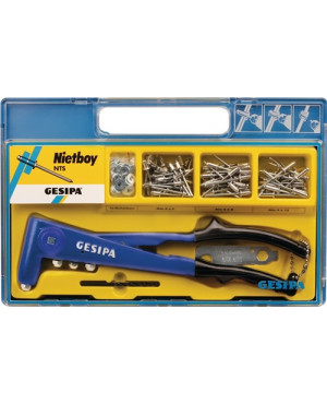 Blindnietsortiment Nietboy 135tlg.Zange NTS u.Blindniete D.4mm i.Ku.-Koffer
