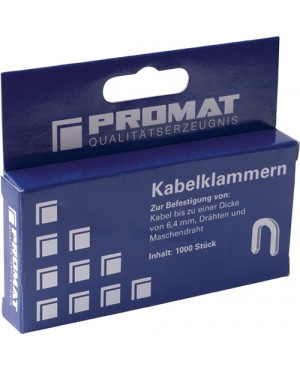 Kabelklammer Klammer-B.0,7cm Schenkel-L.0,85cm Klammerhöhe 1,2cm PROMAT