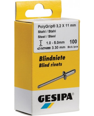Blindniet PolyGrip® Nietschaft dxl 4,8x10,0mm Stahl/Stahl 50 St.GESIPA