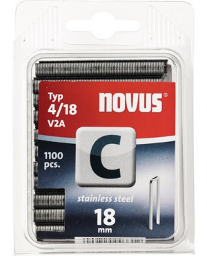 Schmalrückenklammer 4 B.6 mm Schenkel-L.18 mm Draht-B.1,1 mm 1100 St./Krt.NOVUS