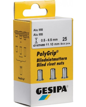 Blindnietmutter PolyGrip® Nietschaft dxl 11x20mm M8 VA A2 25 St.GESIPA