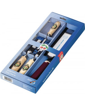 Stechbeitelsatz 1195 SB 10,20,26mm Japansäge Weißbuchenh.4tlg.SB Krt.KIRSCHEN