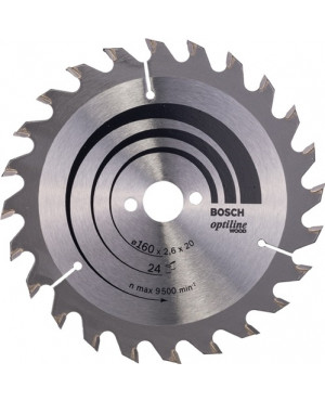 Kreissägeblatt Optiline Wood AD160mm Z.24 WZ Bohr.20mm Schnitt-B.2,6mm HM BOSCH