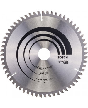 Kreissägeblatt Optiline Wood AD216mm Z.60 WZ/N Bohr.30mm Schnitt-B.2,8mm HM