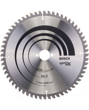Kreissägeblatt Optiline Wood AD250mm Z.60 WZ/N Bohr.30mm Schnitt-B.3,2mm HM