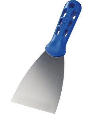 Malerspachtel B.80mm hochglanz-poliert Ku.flachoval,blau VA rostfr.