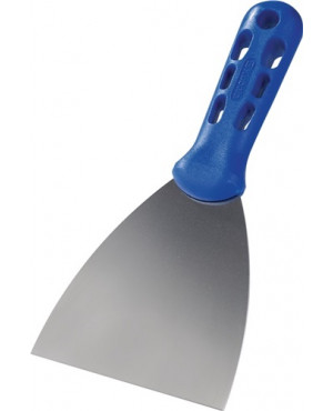 Malerspachtel B.100mm hochglanz-poliert Ku.flachoval,blau VA rostfr.