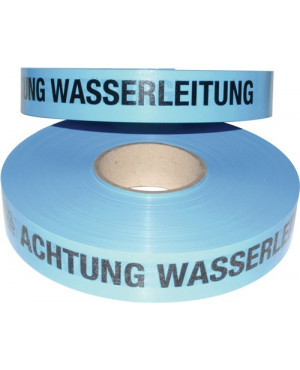 Trassenwarnband Aufdruck Achtung Wasserleitung B.40mm L.250m blau