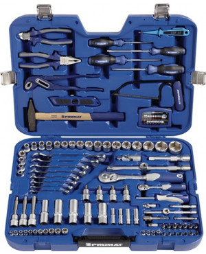 Handwerkzeugekoffer 130 tlg.SW4-32mm m.Ring-Maulschlüssel SW8-19 mm im Ku.Koffer