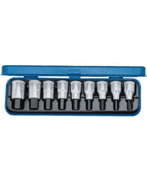 Steckschlüsselsatz 1/2Zoll 9tlg. 3/16-5/8Zoll f.Innen-6KT-Schrauben GEDORE