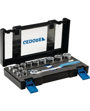 Steckschlüsselsatz 15tlg. 1/2 Zoll SW10-32 Umschaltkn. 60 Zä.Ku.Kasten 19DMU-20