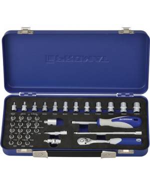 Steckschlüsselsatz 1/4 Zoll 36 tlg. 4-14 mm 6 KT, PH/PZD/TX Hebelumschaltk.20 Z.