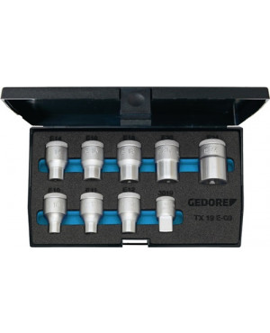 Steckschlüsselsatz 1/2Zoll 9tlg. E10-E24 GEDORE