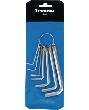 Winkelschraubendr.-S.6KT 7tlg. SW2-8mm ISO2936 S2 St. verchr. am Ring PROMAT