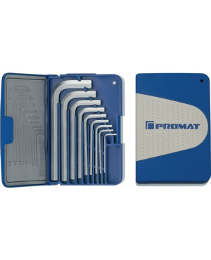 Winkelschraubendr.-S.6KT 9tlg. SW1,5-10mm ISO2936 S2-St.verchr.Klappkass. PROMAT