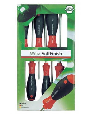 Schraubendrehersatz 6tlg. Schlitz 3,5/4,5/5,5/6,5/PZD 1/2 m.Rundklinge Chrom