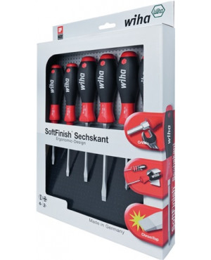 Schraubendrehersatz 6tlg. Schlitz 3,5/4,5/5,5/7/PH 1/2 6KT-Klinge/Ansatz Chrom