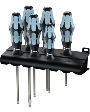 Schraubendrehersatz 6 tlg. Schlitz/PH/ Klingen aus Edelstahl Kraftformh./Wandh.