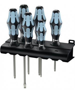 Schraubendrehersatz 6 tlg. Schlitz/PH/PZD/ Klingen a.VA Kraftformh./Wandh.
