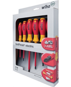Schraubendrehersatz 6tlg. VDE Schlitz SW 3/4/5,5/6,5/PH 1/2 brün. Rundkl.