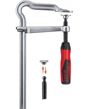 Ganzstahlschraubzwinge OMEGA Spann-W.200mm A.100mm 2-K-Griff BESSEY