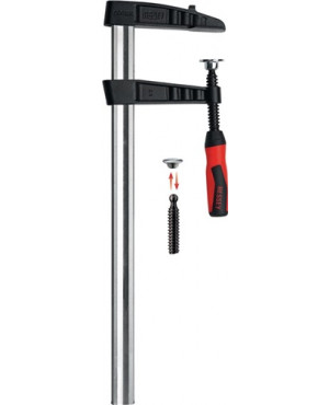 Temperguss-Schraubzw.Spann-W.1250mm,Ausl.120mm,2-K-Griff,Q.35x11mm,TGK125-2K,BES