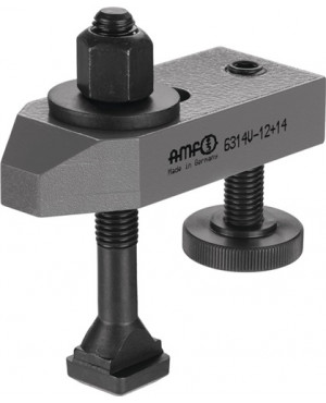 Spanneisen Nr.6314V 22-M20x22x160 lack.abgeschrägt m.verstellb.Stützschraube AMF