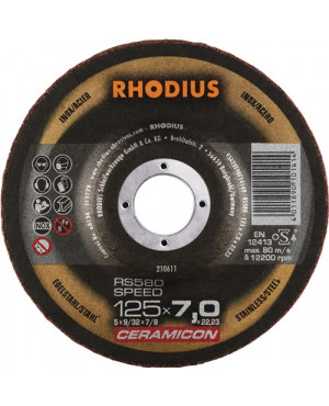 Schruppscheibe RS580 SPEED D180xS7mm gekr.CO Bohrung 22,23mm RHODIUS