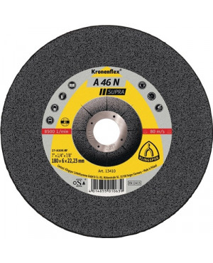 Schruppscheibe A 46 N Supra D180xS6mm gekr.Alu.Bohr.22,23mm KLINGSPOR