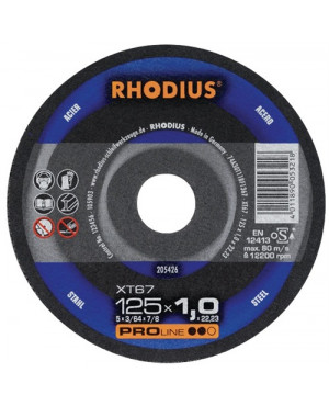 Trennscheibe XT67 D115x1mm ger.STA Bohrung 22,23mm RHODIUS