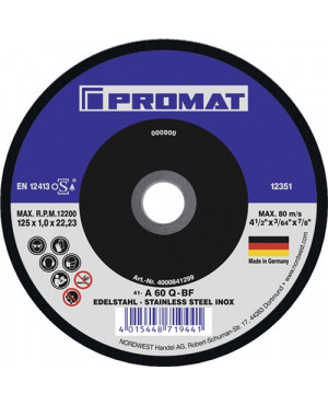 Trennscheibe Action D125x1mm ger.INOX Bohrung 22,23mm PROMAT