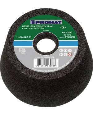 Schleiftopf C36N 110/100mm Natur- u.Kunststein,Stahlguss Bohrung 22,23mm PROMAT