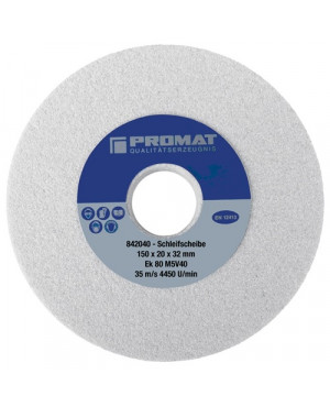 Schleifbockscheibe D.300xB40x76mm fein 80 Form A AlOxid PROMAT