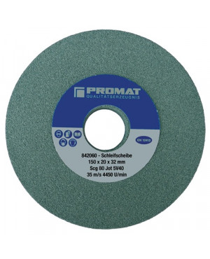 Schleifbockscheibe D.200xB32x51mm 80 Form A m.Aussparung 110x16mm SCg PROMAT