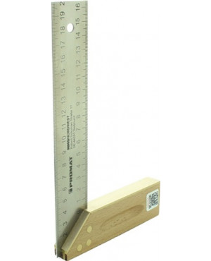 Schreinerwinkel L.300mm Buche/Ms. m.Gehrung PROMAT m.Maßeinteilung