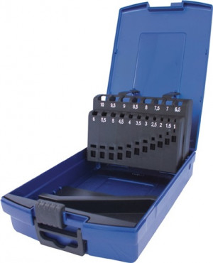 Leerkassette f.DIN338 f.D.1,0 - 10,0mm 0,5mm steigend 19 tlg. Ku. PROMAT