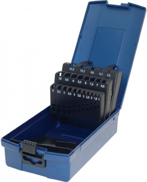 Leerkassette f.DIN338 f.D.1,0 - 10,5mm 0,5mm steigend 24 tlg. Ku. PROMAT