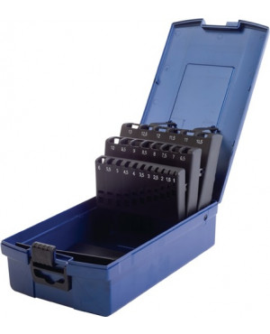 Leerkassette f.DIN338 f.D.1,0 - 13,0mm 0,5mm steigend 25 tlg. Ku. PROMAT