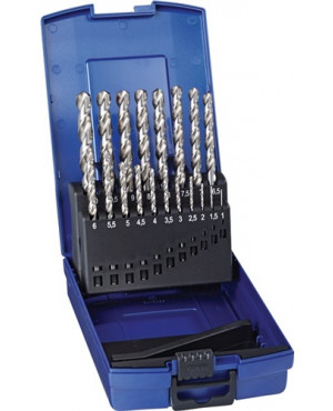 Spiralbohrersatz DIN338 Typ W Nenn-D.1-10x0,5mm HSS 19-tlg.Ku.-Kassette PROMAT
