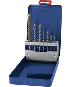 Schlagbohrersz 7tlg.4/75,5/85,8/120,10/120,12/150,2x6/100mm HM Metallkass PROMAT