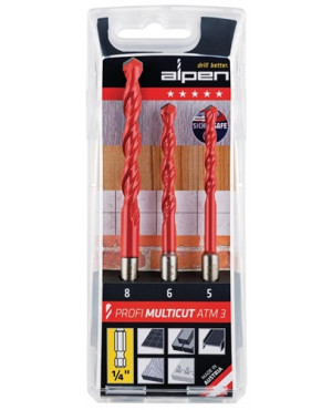 Bohrersatz Profi Multicut 3tlg.5,6,8mm 1/4Zoll 6kant