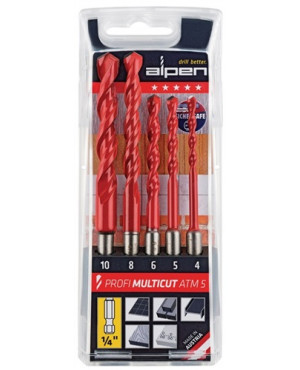 Bohrersatz Profi Multicut 5tlg.4,5,6,8,10mm 1/4Zoll 6kant