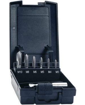 Gewindebohrerbitsatz DIN3126 7tlg. HSSG 1/4 Zoll 6KT Ku.-Box EXACT
