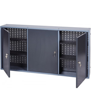 Werkzeugschrank B.1200xT.190xH.600mm m. 3 Türen 4 Lochrückw.inkl. 4 Einlegeböden