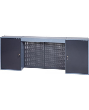 Werkzeugschrank B.1600xT.190xH.600mm m.2 Türen 4 Lochrückw. inkl. 4 Einlegeböden