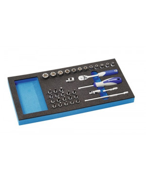 Steckschlüsselsatz B.185xT.385xH.30mm 1/3 Werkzeugmodul 36-tlg.1/4 Zoll PROMAT